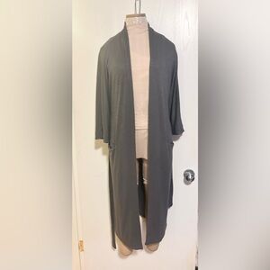 Wilfred Free Aritzia Gray Open-Front Duster Cardigan with belt